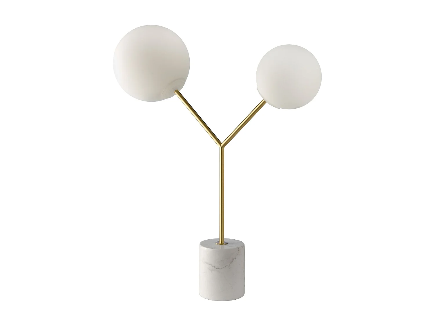 Lampe de bureau en marbre blanc, acier doré et verre blanc 8050 ANGEL CERDA