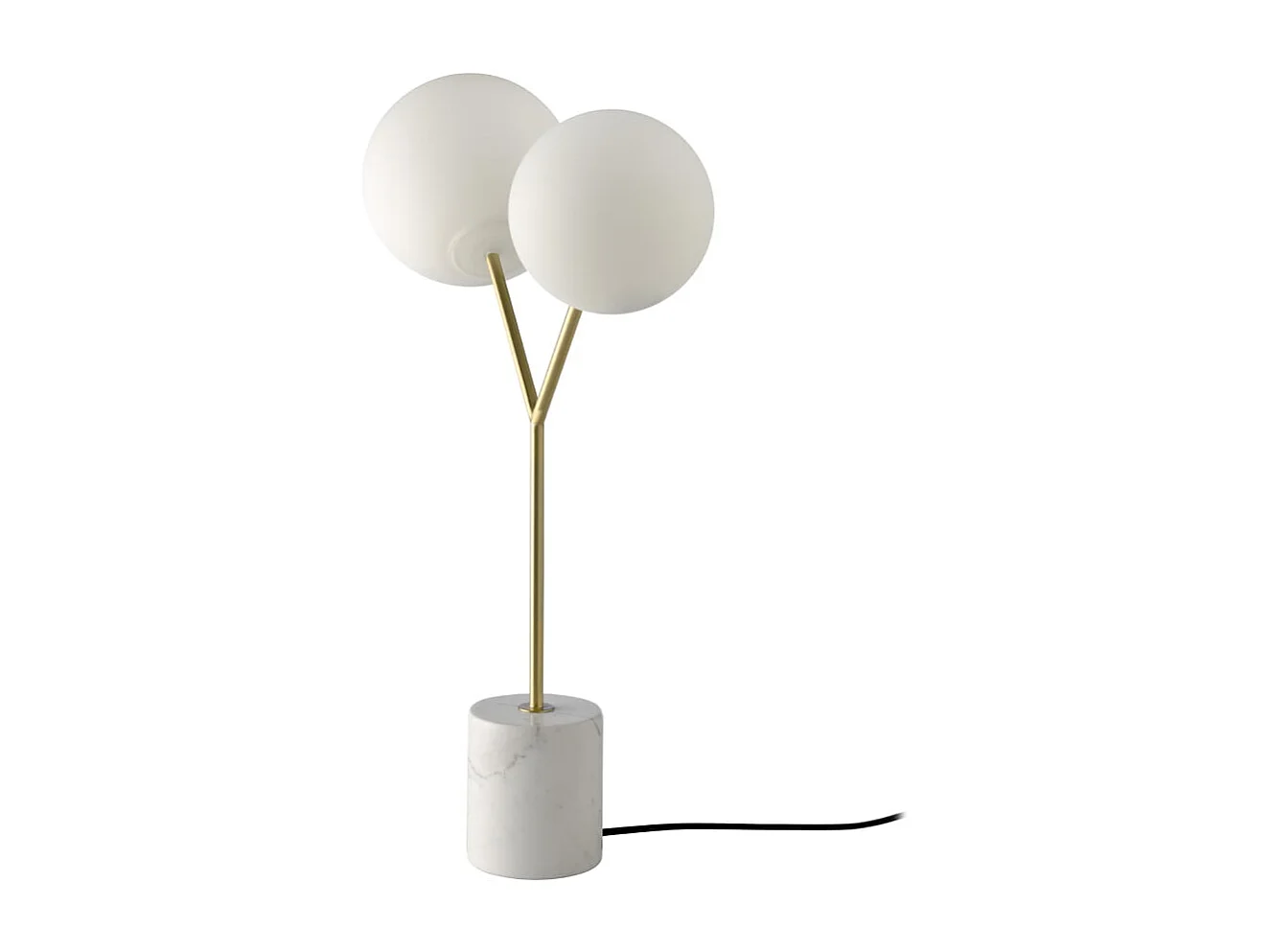 Lampe de bureau en marbre blanc, acier doré et verre blanc 8050 ANGEL CERDA