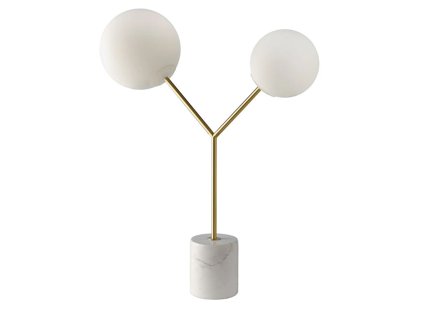 Lampe de bureau en marbre blanc, acier doré et verre blanc 8050 ANGEL CERDA