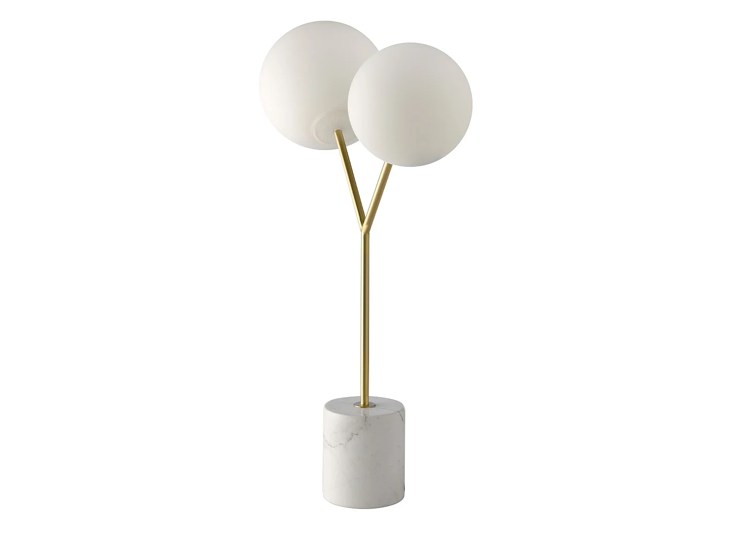 Lampe de bureau en marbre blanc, acier doré et verre blanc 8050 ANGEL CERDA