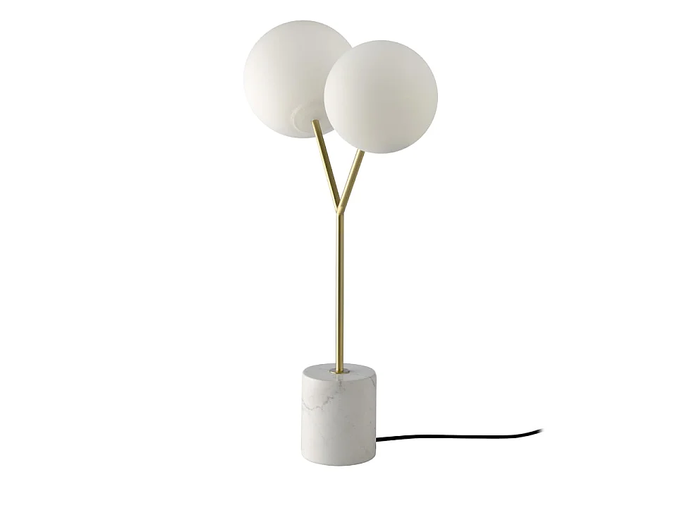 Table lamp in white marble, golden steel and white glass 8050 ANGEL CERDA