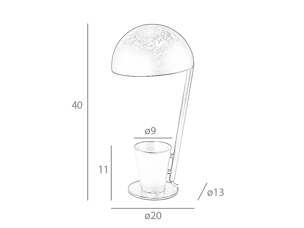 Lampe de table en acier noir 8038 ANGEL CERDA