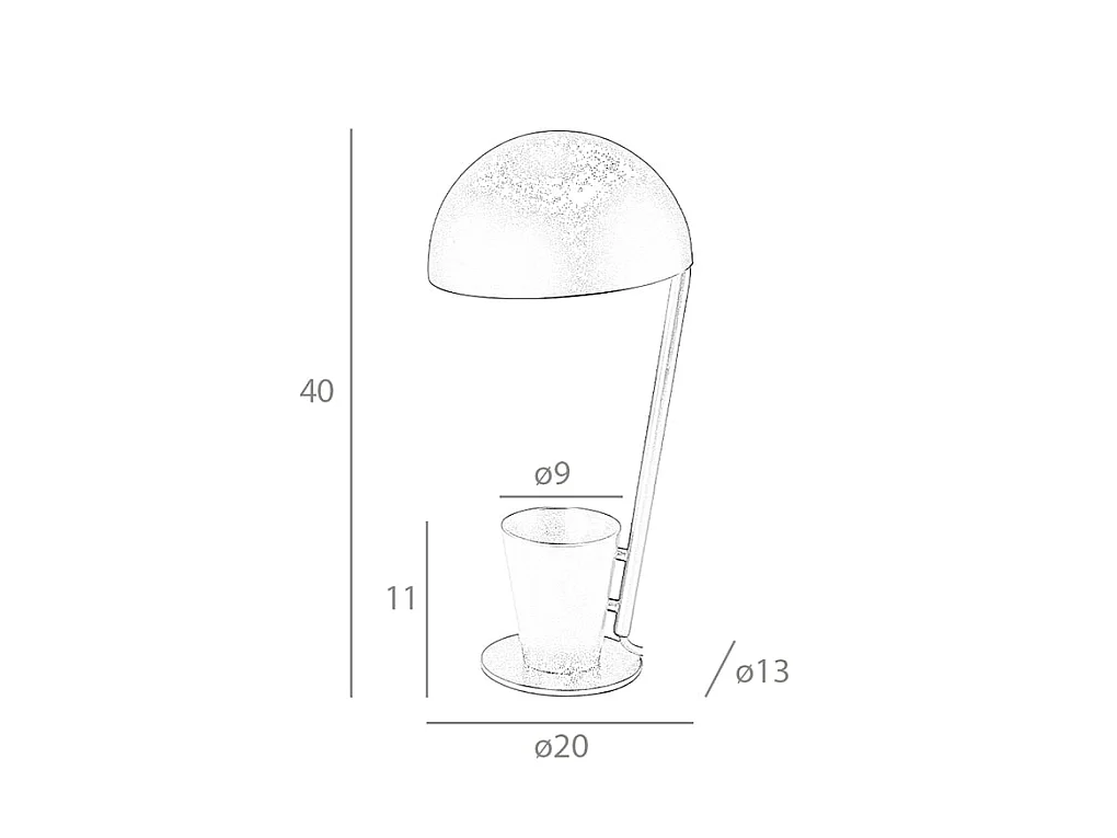 Tischleuchte aus schwarzem Stahl  8038 ANGEL CERDA