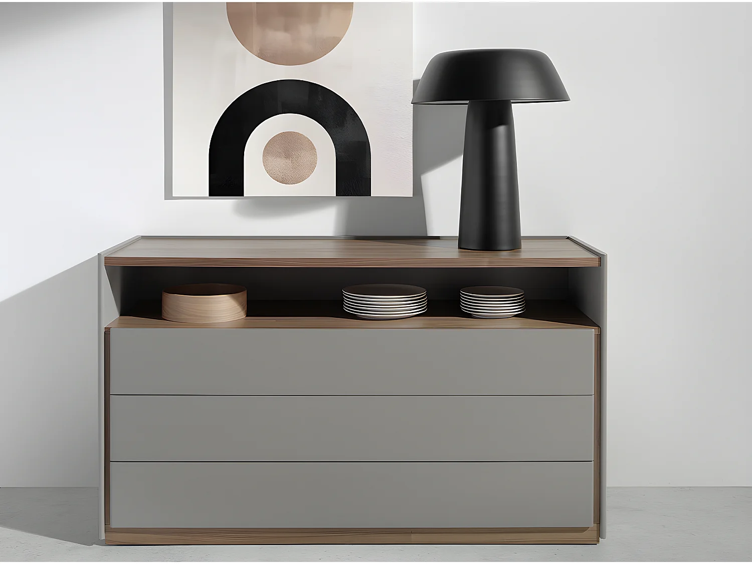 Lampada tavolo in acciaio nero   8042 ANGEL CERDA