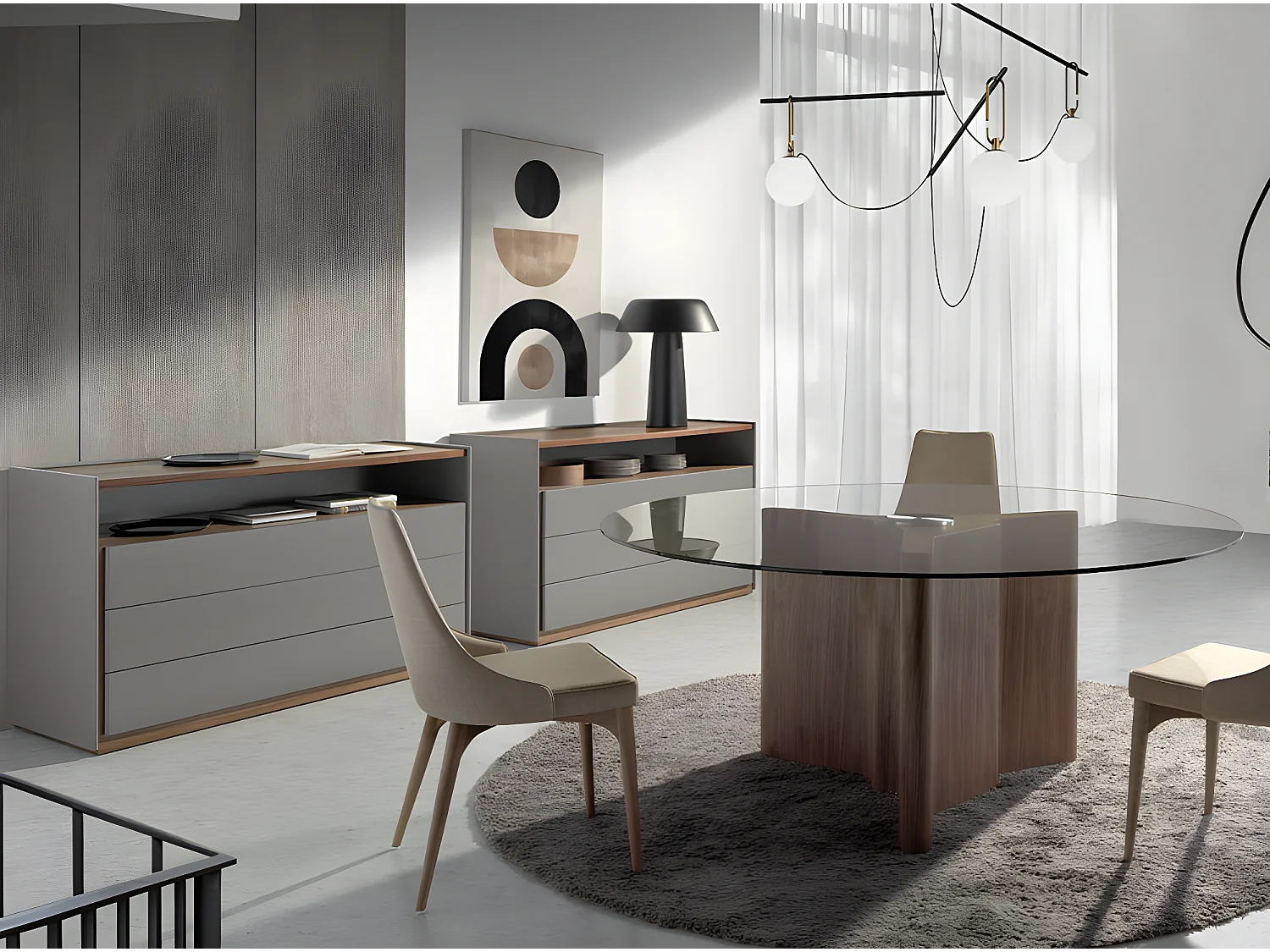 Lampada tavolo in acciaio nero   8042 ANGEL CERDA