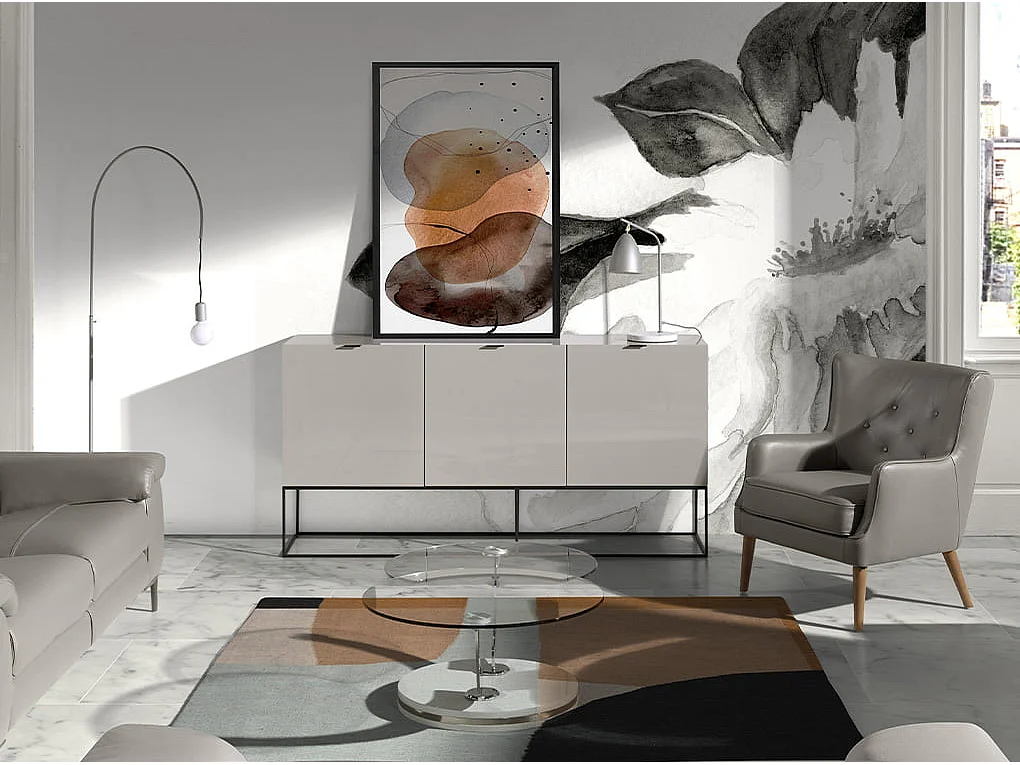 Lampada tavolo in marmo bianco e grigio   8037 ANGEL CERDA