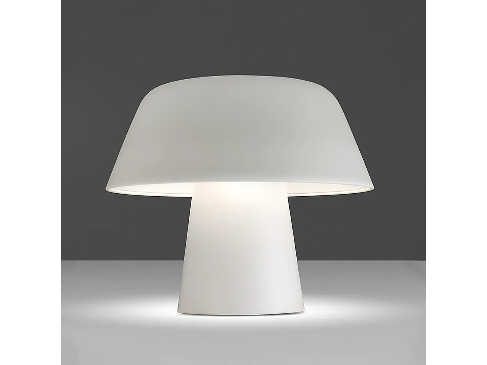 Lampe de table en acier inoxydable laqué blanc