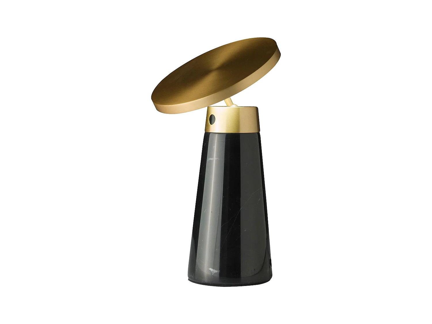 Lampe de bureau en marbre noir et acier doré