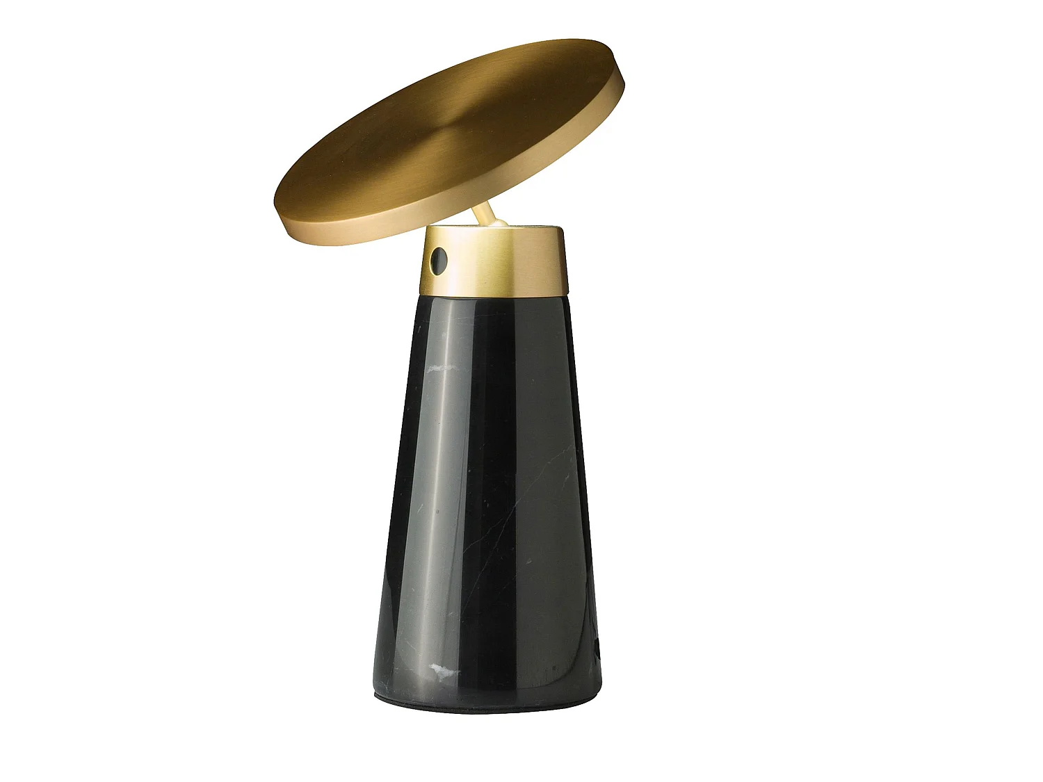 Lampe de bureau en marbre noir et acier doré 8028 ANGEL CERDA