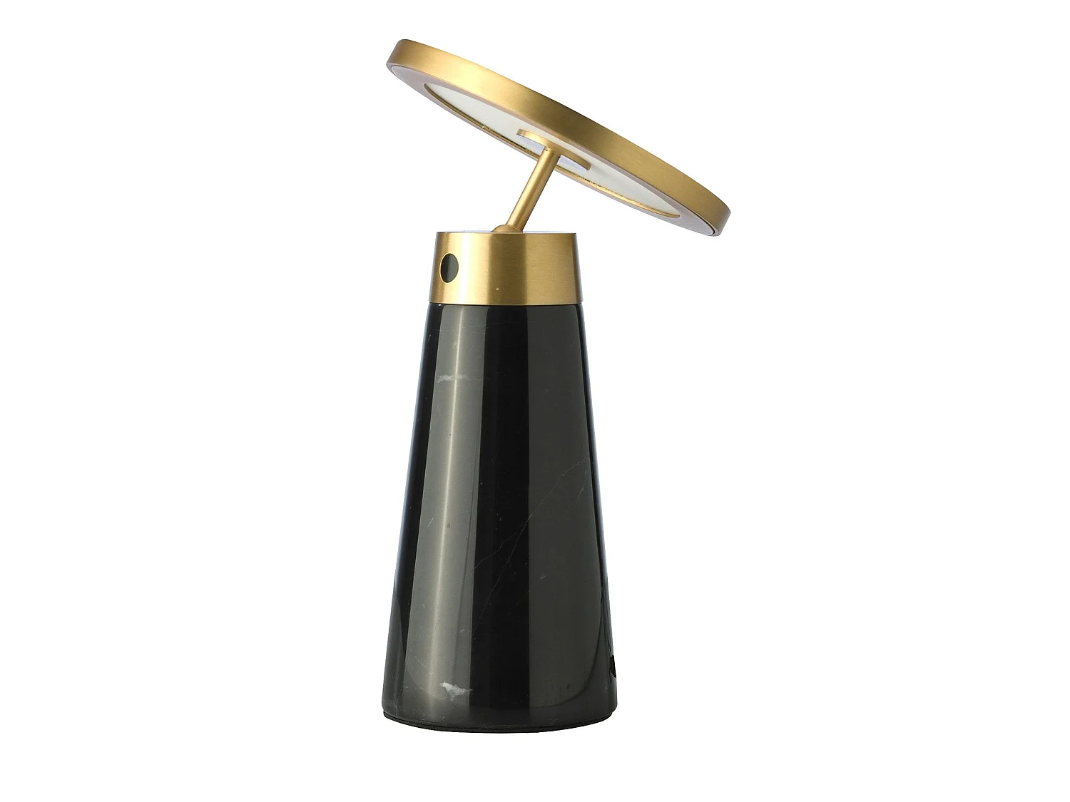 Lampe de bureau en marbre noir et acier doré 8028 ANGEL CERDA