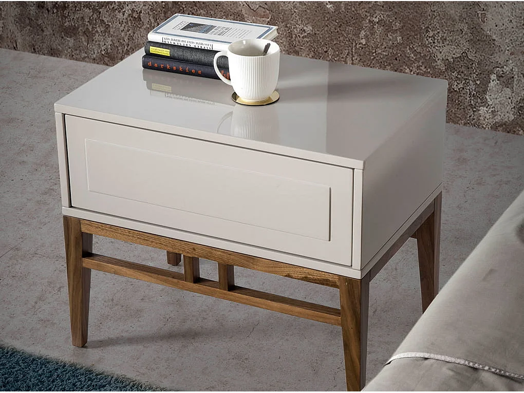 Chevet en bois beige et noyer 7035 ANGEL CERDA