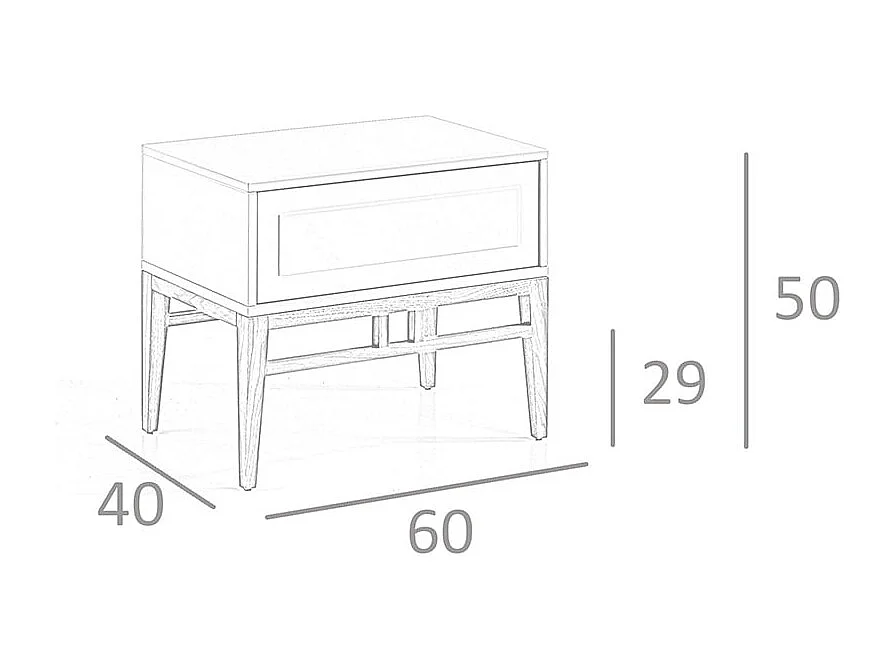 Chevet en bois beige et noyer 7035 ANGEL CERDA