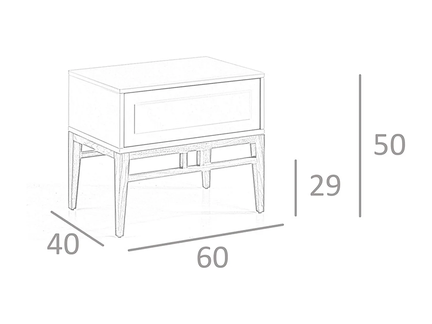 Chevet en bois beige et noyer 7035 ANGEL CERDA