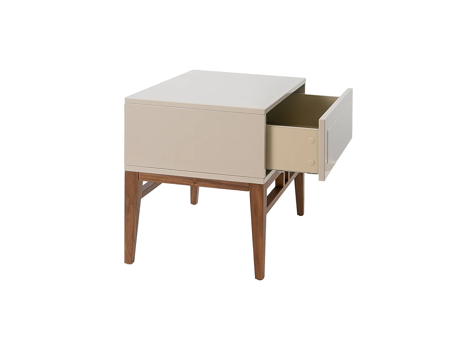 Nachttisch in Beige und Walnussholz 7035 ANGEL CERDA