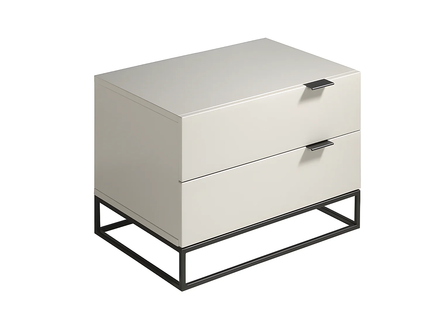 Comodino in legno grigio perla e acciaio nero   7004 ANGEL CERDA