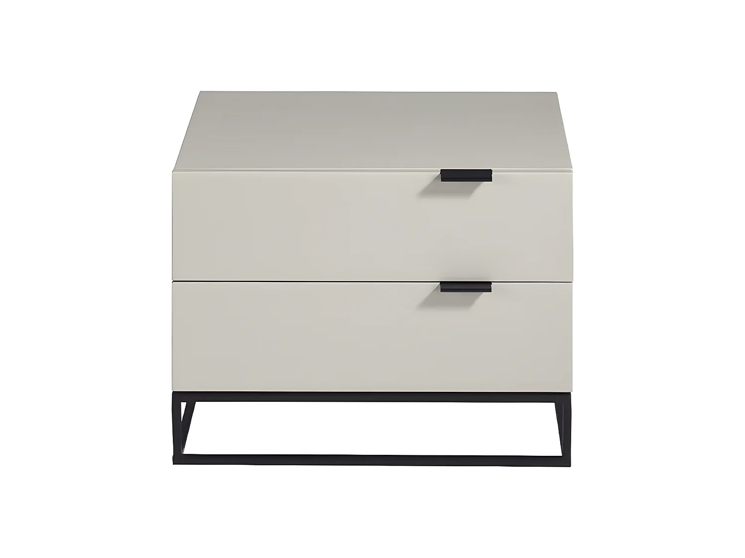 Comodino in legno grigio perla e acciaio nero   7004 ANGEL CERDA