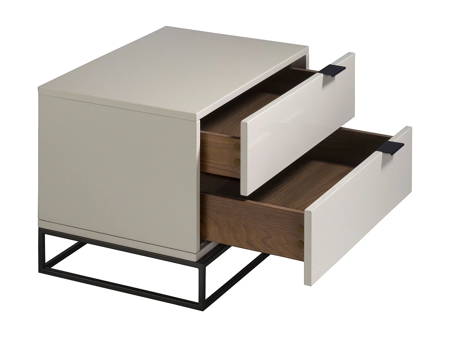 Table de chevet en bois gris et acier noir 7004 ANGEL CERDA