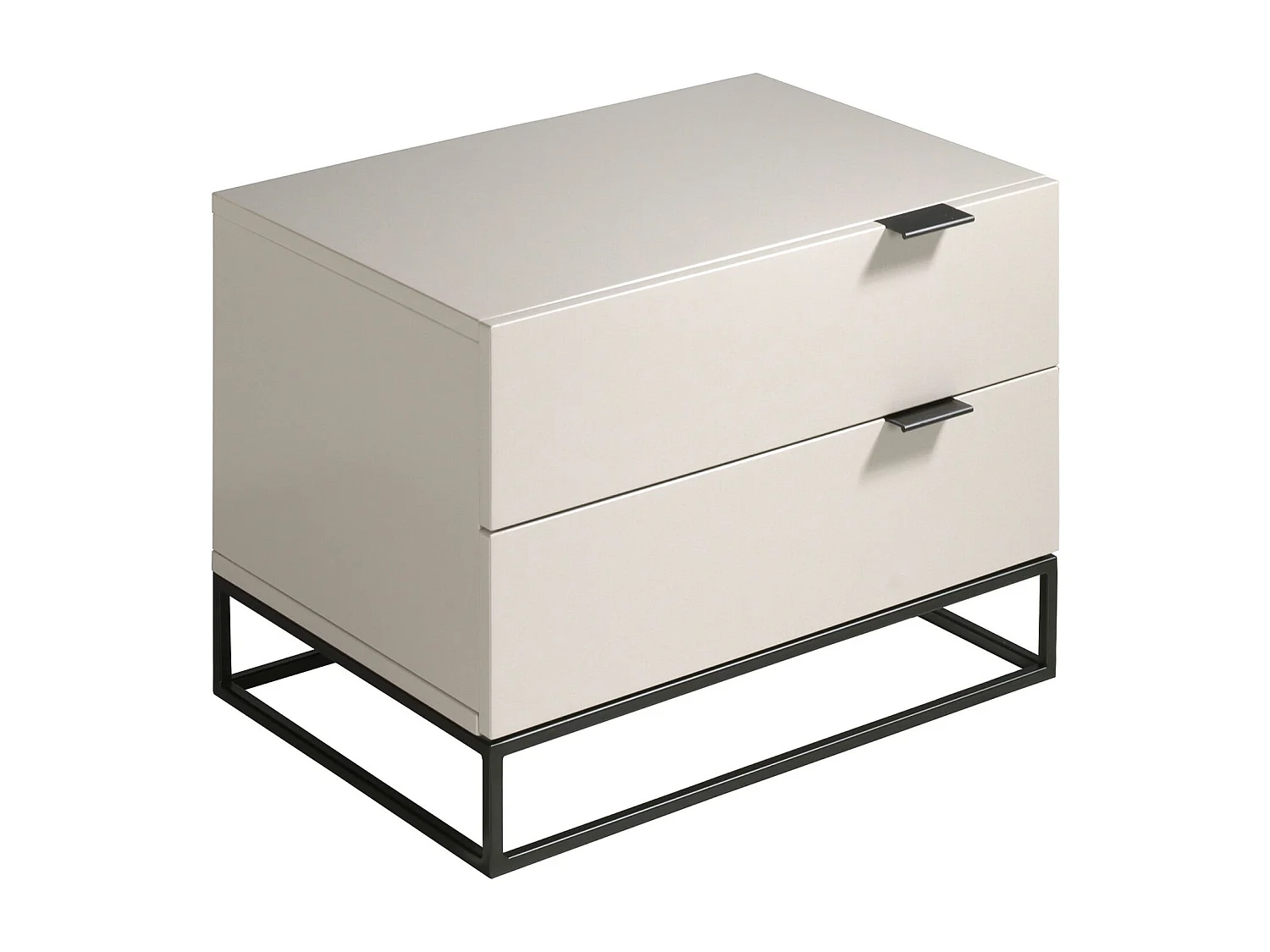 Table de chevet en bois gris et acier noir 7004 ANGEL CERDA