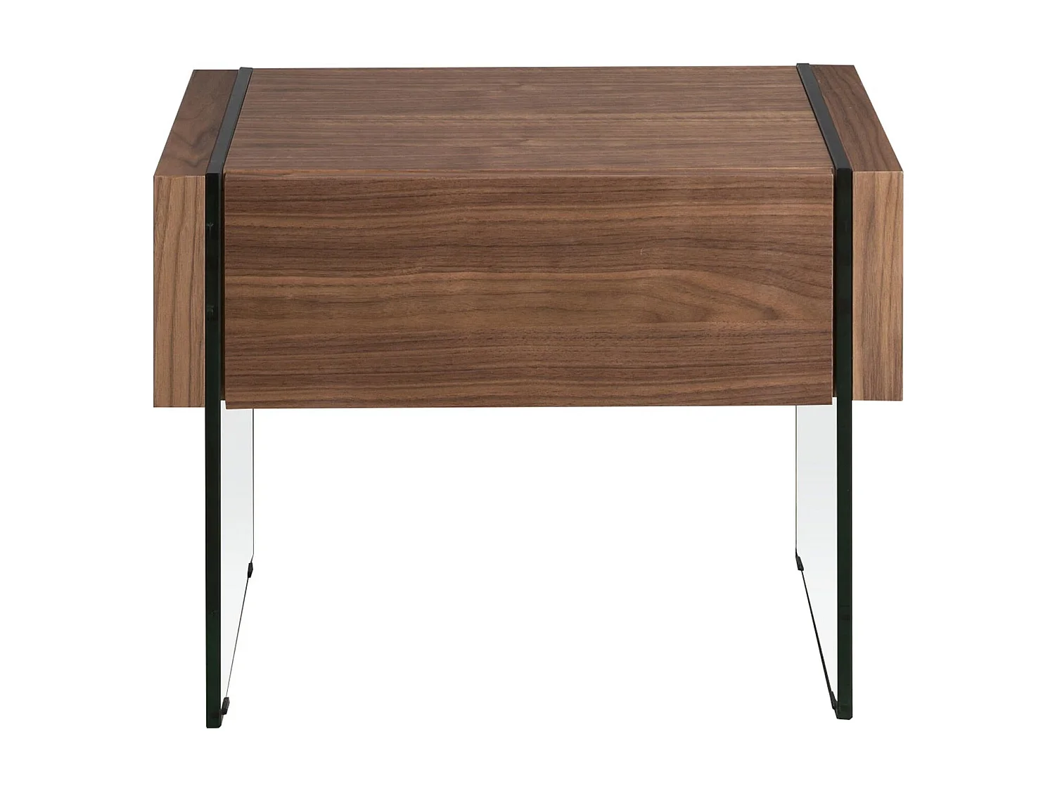 Meuble de chevet en noyer et verre trempé 7042 ANGEL CERDA