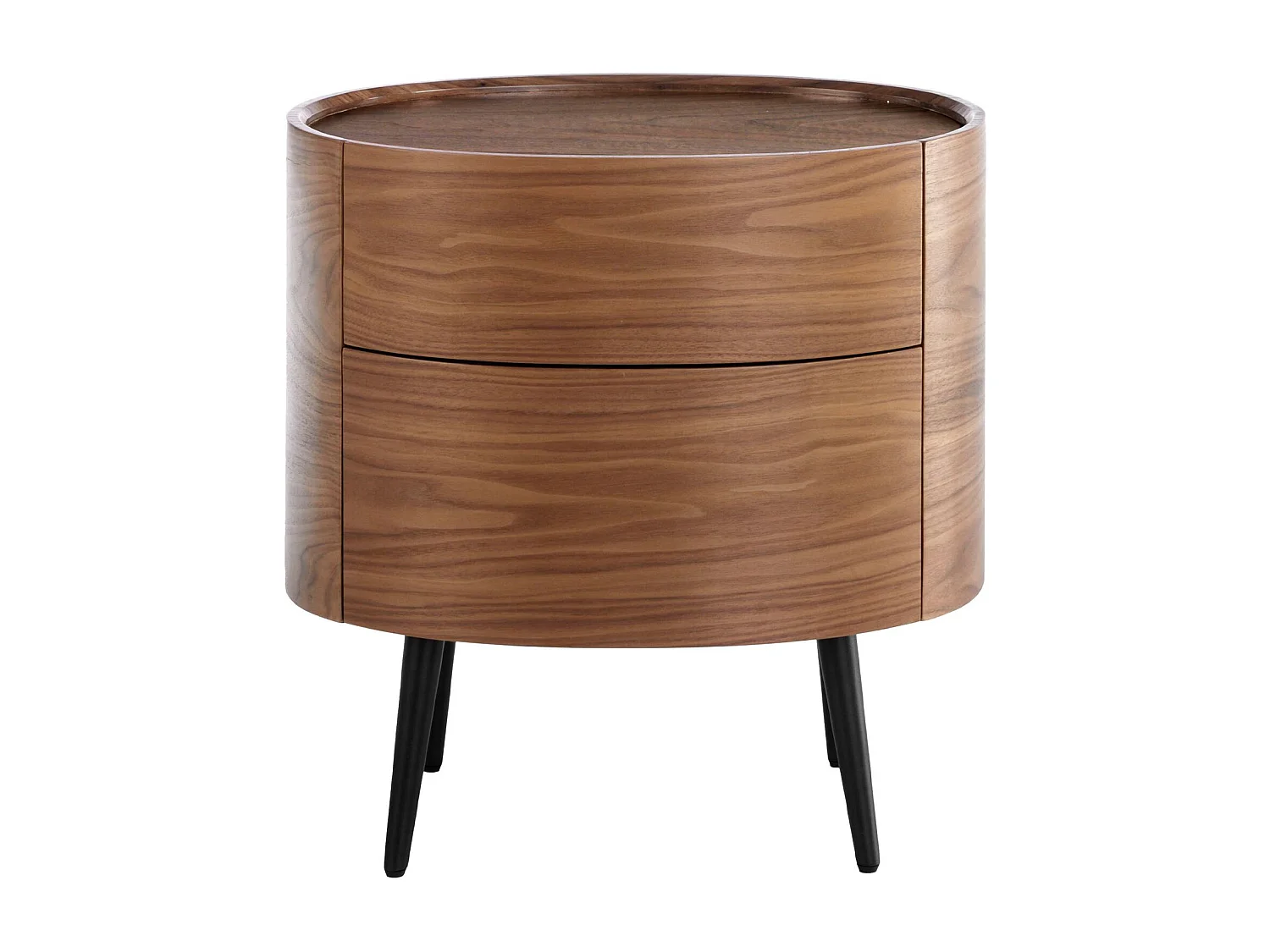 Comodino in noce e acciaio nero 7074 ANGEL CERDA