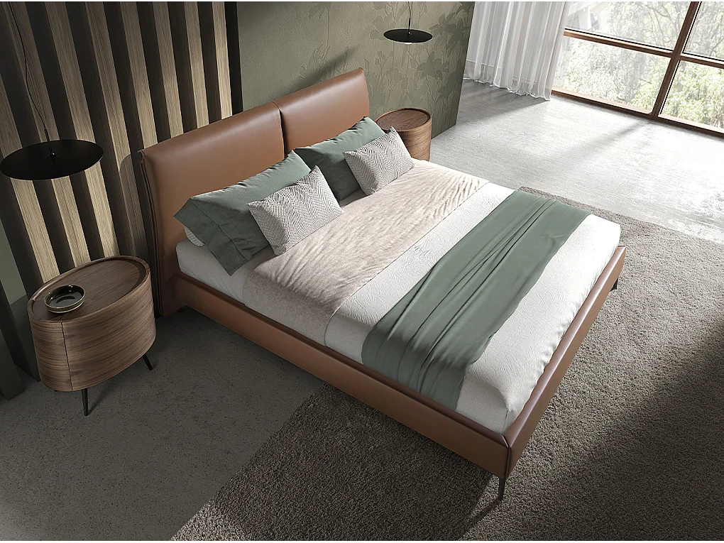 Comodino in noce e acciaio nero 7074 ANGEL CERDA