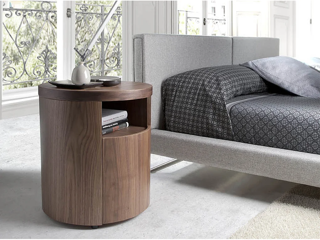 Rond nachtkastje van walnoot 7051 ANGEL CERDA