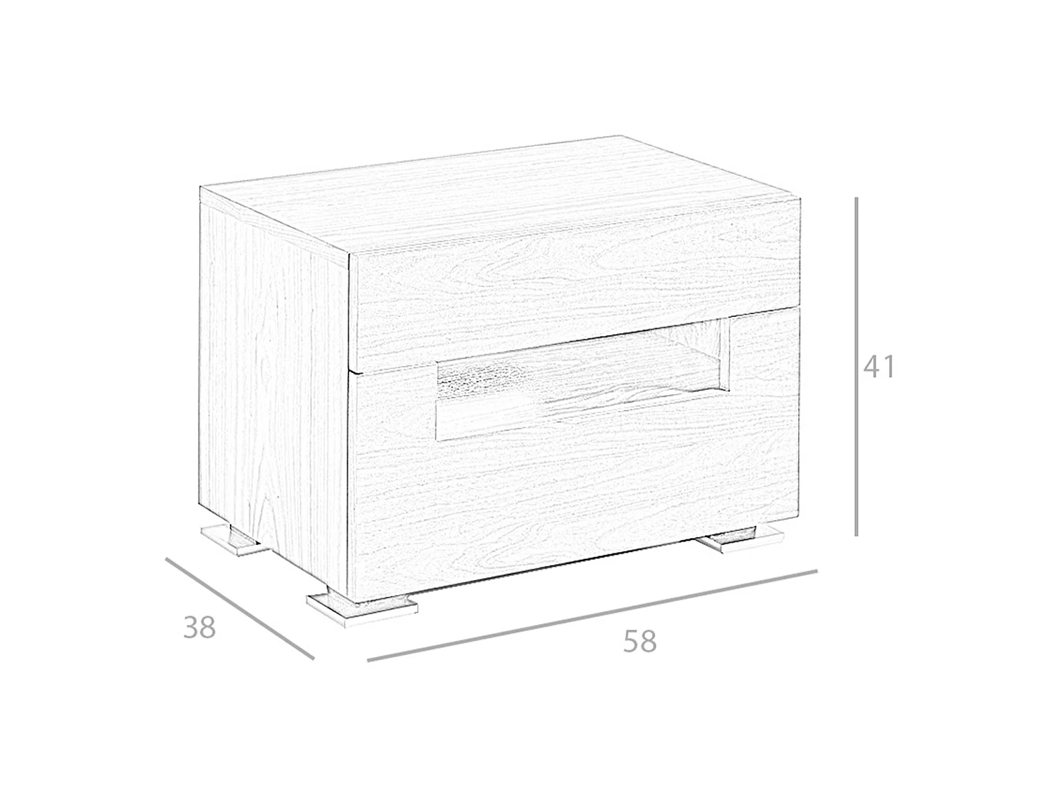 Table de chevet en noyer 7051 ANGEL CERDA