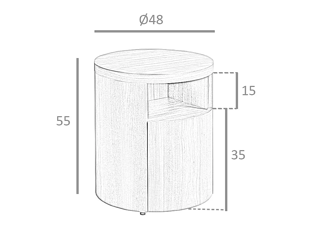 Table de chevet en noyer 7051 ANGEL CERDA