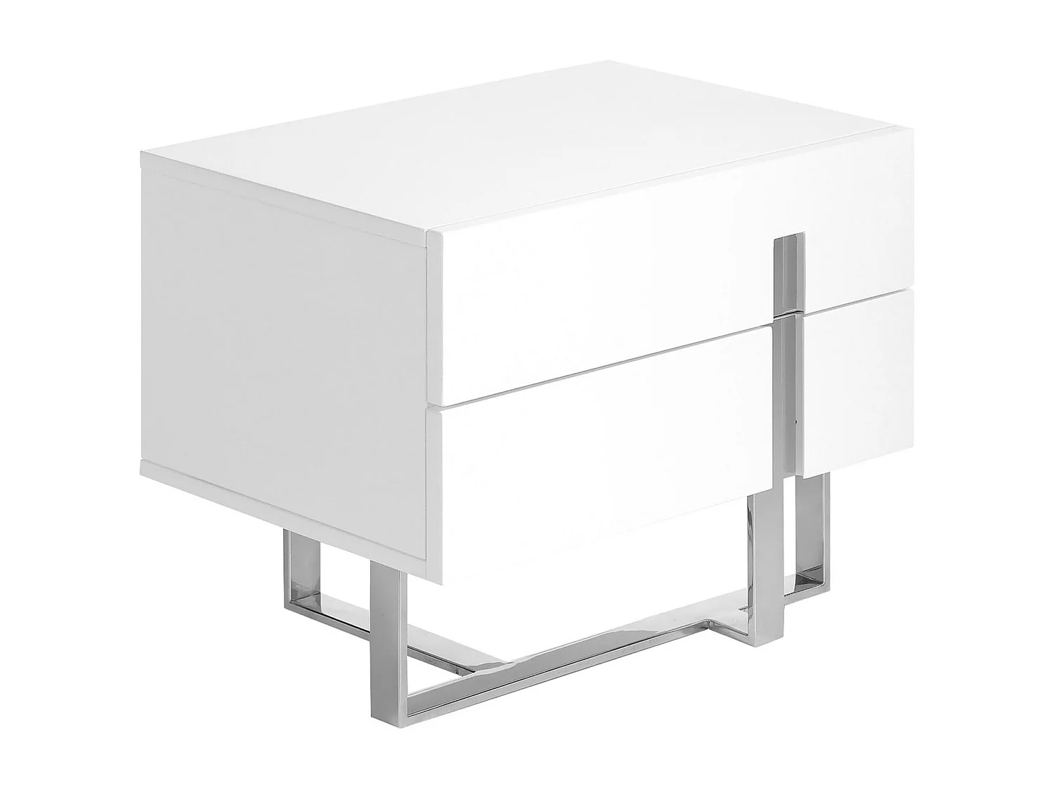 Table de chevet bois blanc et acier chromé 7003 ANGEL CERDA