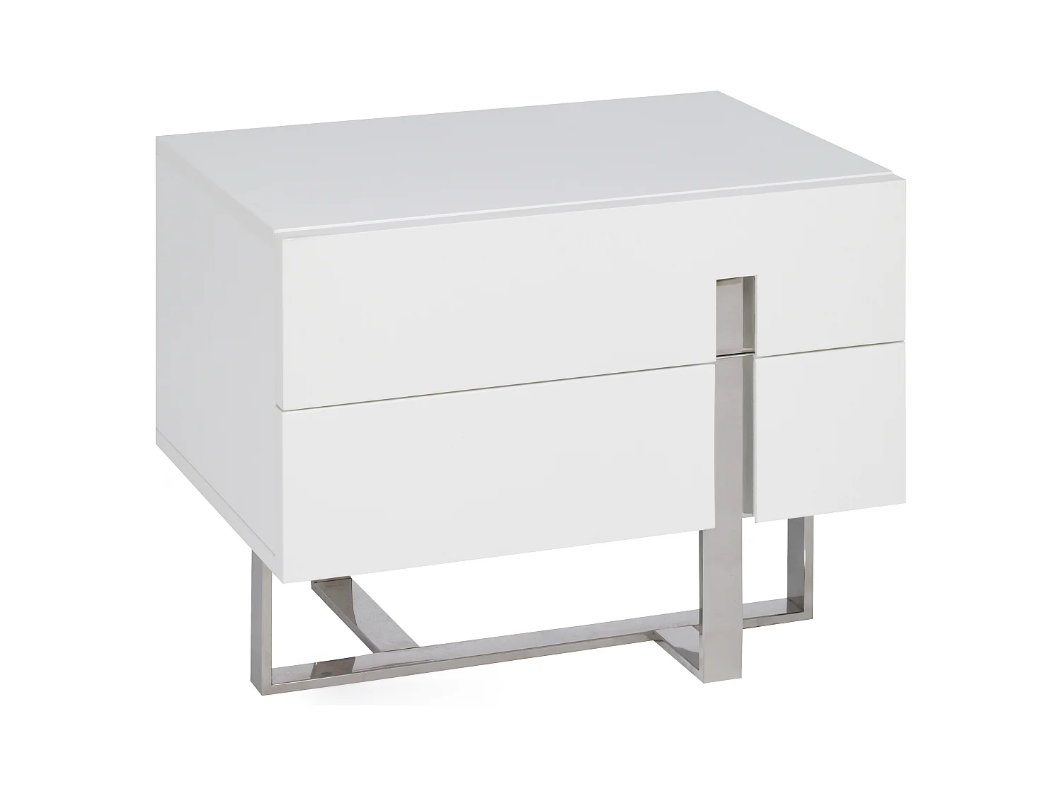 Table de chevet en bois blanc et acier 7003 ANGEL CERDA