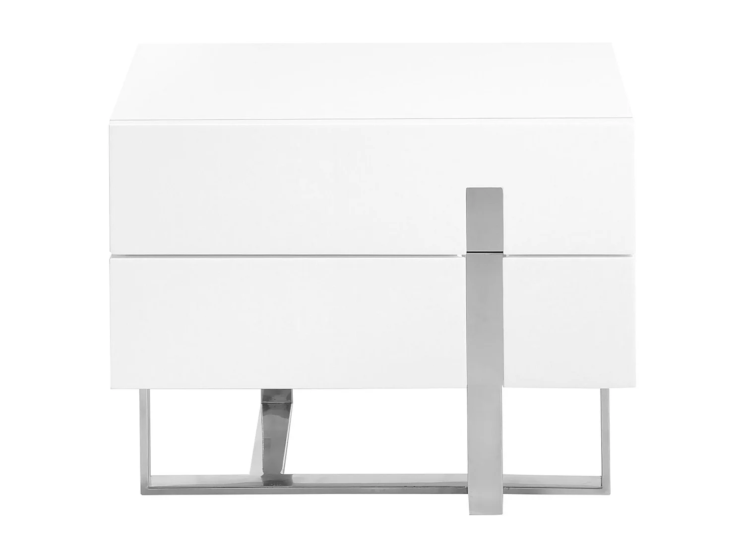 Mesa de cabeceira madeira branca e aço cromado 7003 ANGEL CERDA