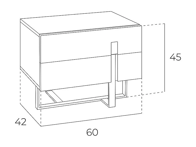 Mesa de cabeceira madeira branca e aço cromado 7003 ANGEL CERDA
