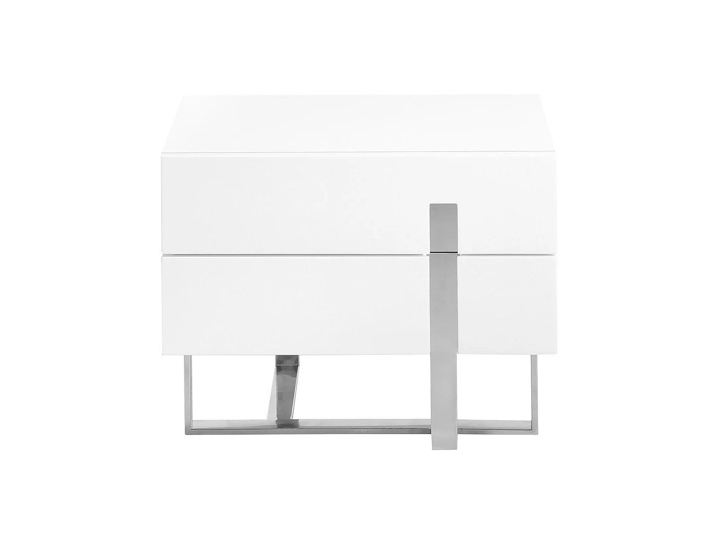Table de chevet bois blanc et acier chromé 7003 ANGEL CERDA