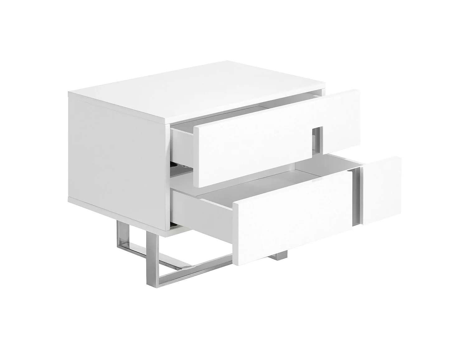 Table de chevet bois blanc et acier chromé 7003 ANGEL CERDA