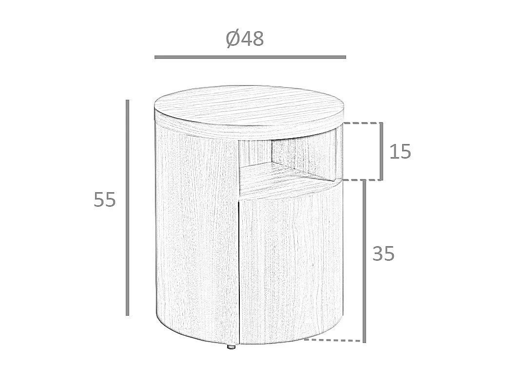 Comodino in legno bianco 7006 ANGEL CERDA