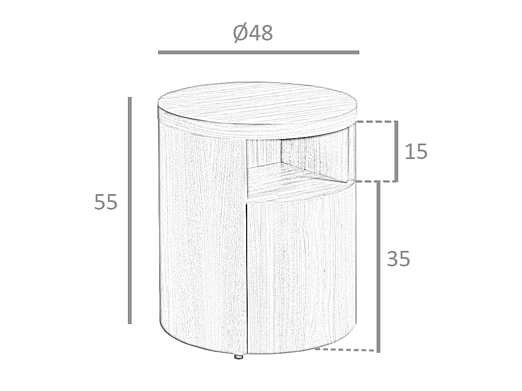 Table de chevet bois blanc 7006 ANGEL CERDA