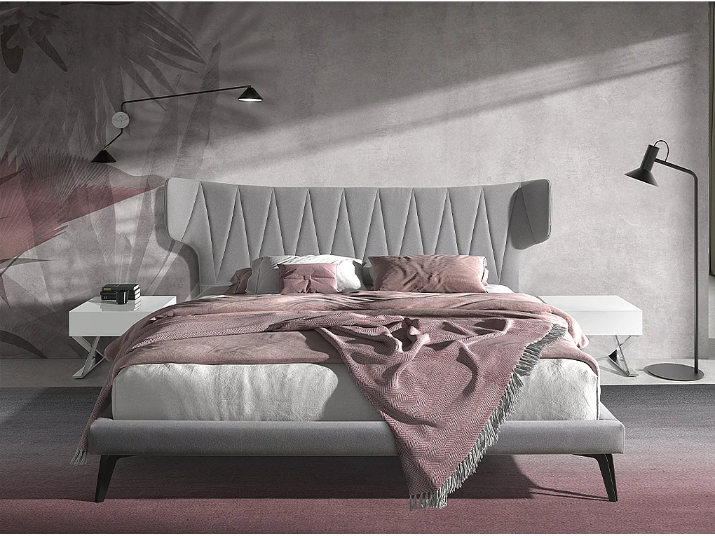 Stolik nocny z białego drewna i chromowanej stali