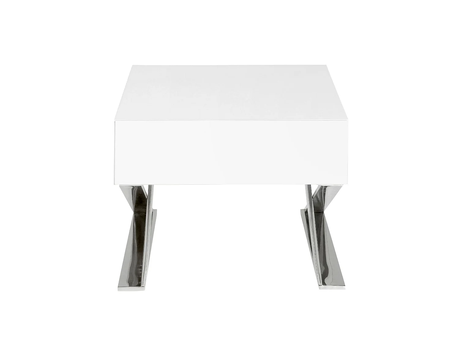 Nachttisch aus weißem Holz und verchromtem Stahl 7007 ANGEL CERDA