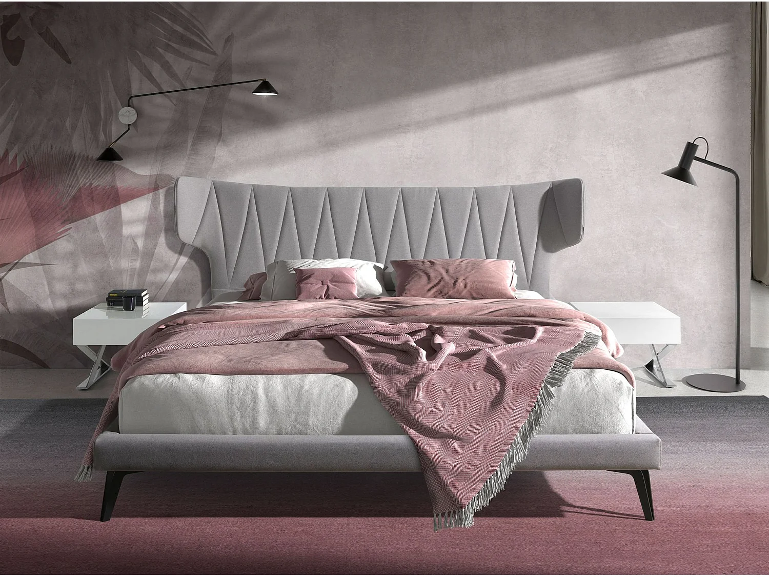 Nachttisch aus weißem Holz und verchromtem Stahl 7007 ANGEL CERDA