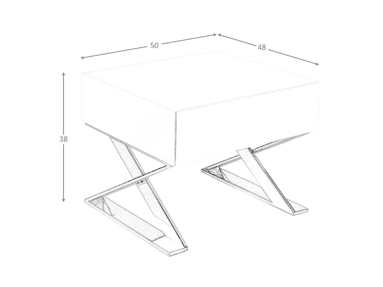 Nachttisch aus weißem Holz und verchromtem Stahl 7007 ANGEL CERDA