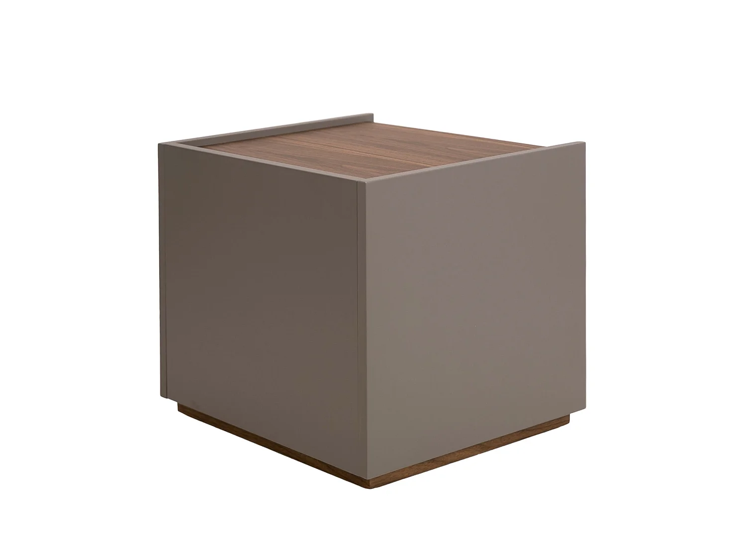 Table de chevet bois blanc, noyer et acier chromé 7107 ANGEL CERDA