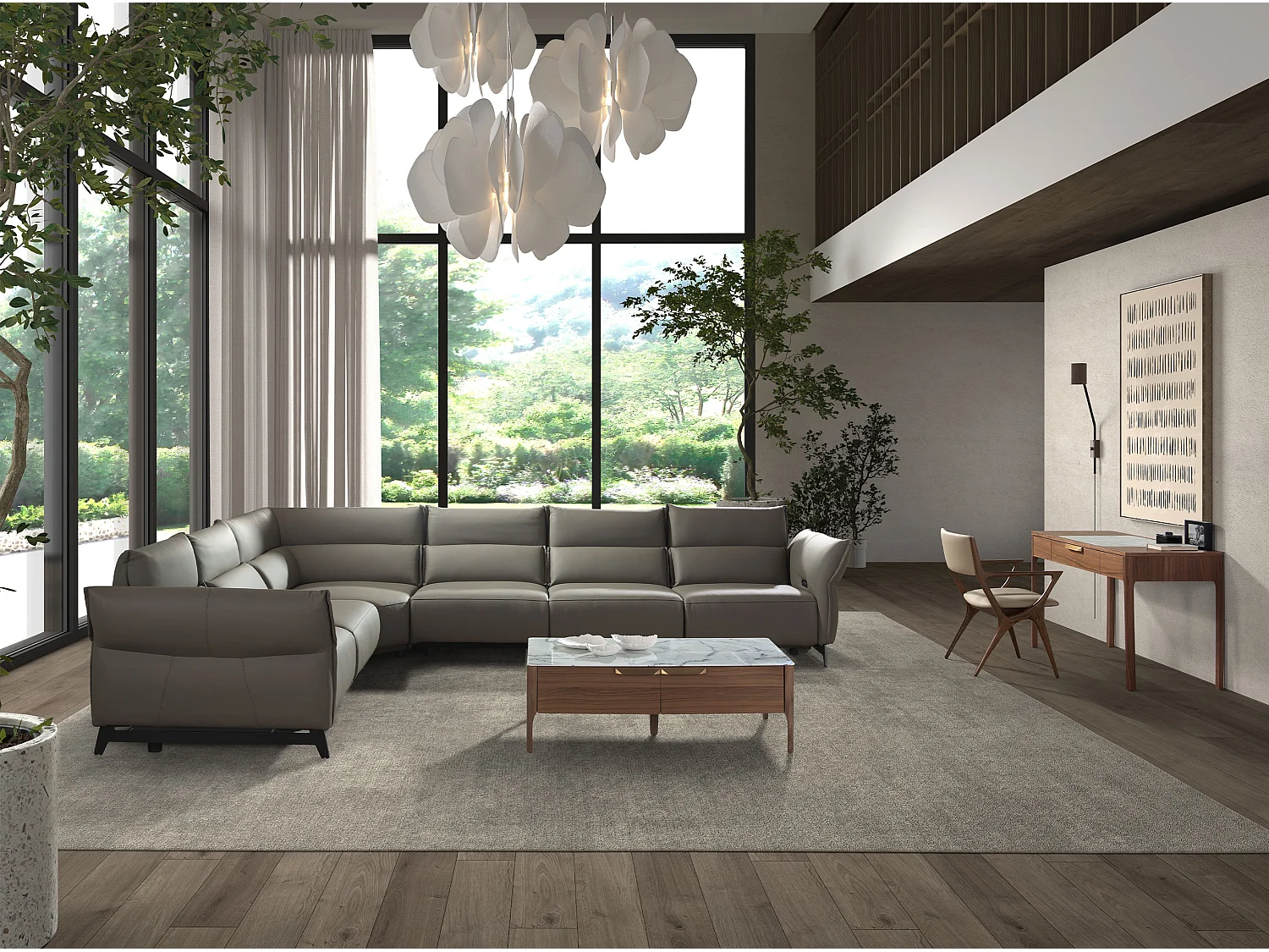 Coiffeuse en bois de noyer et marbre 7043 ANGEL CERDA