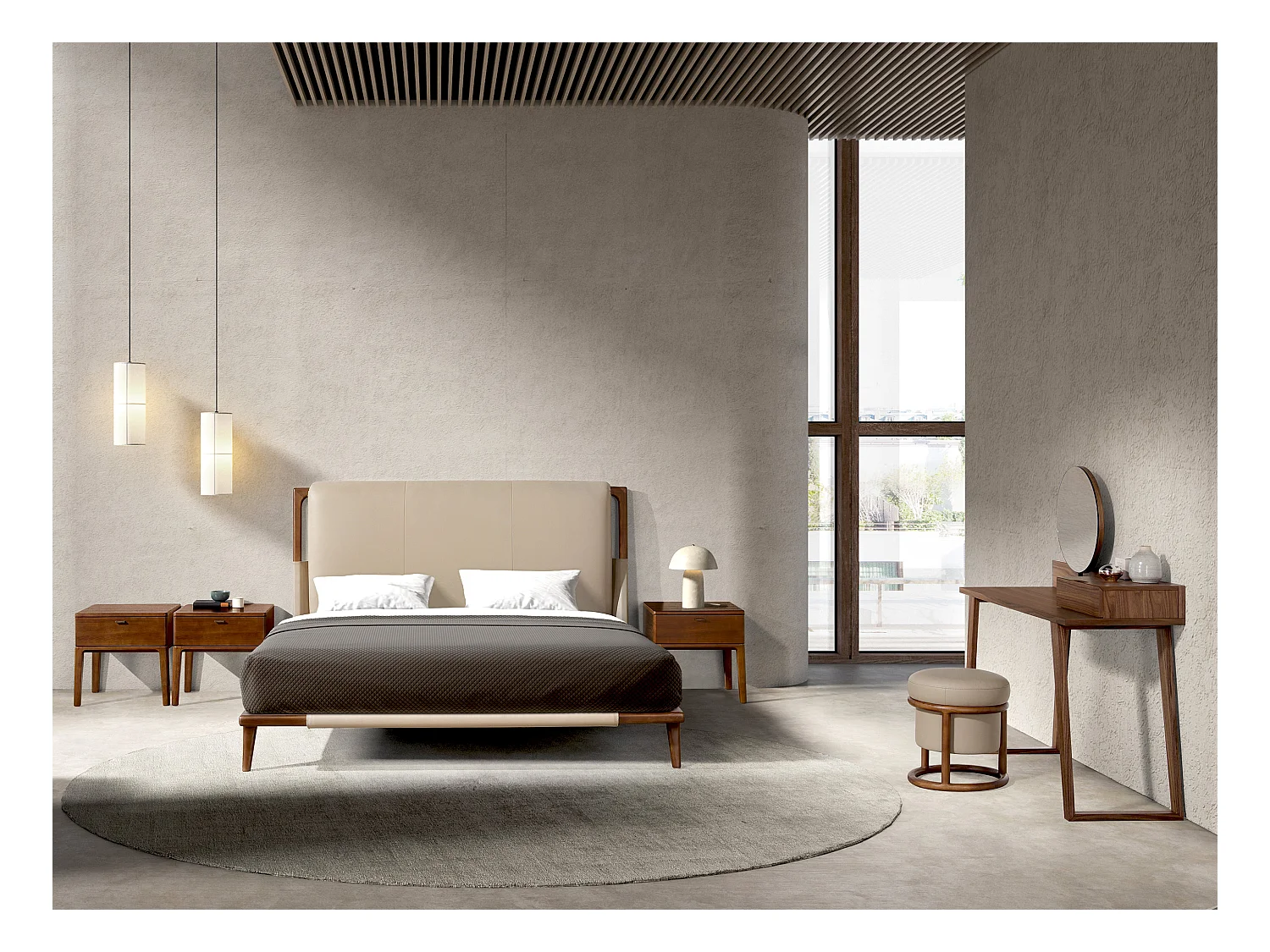 Notenhouten kaptafel met spiegel 7000 ANGEL CERDA