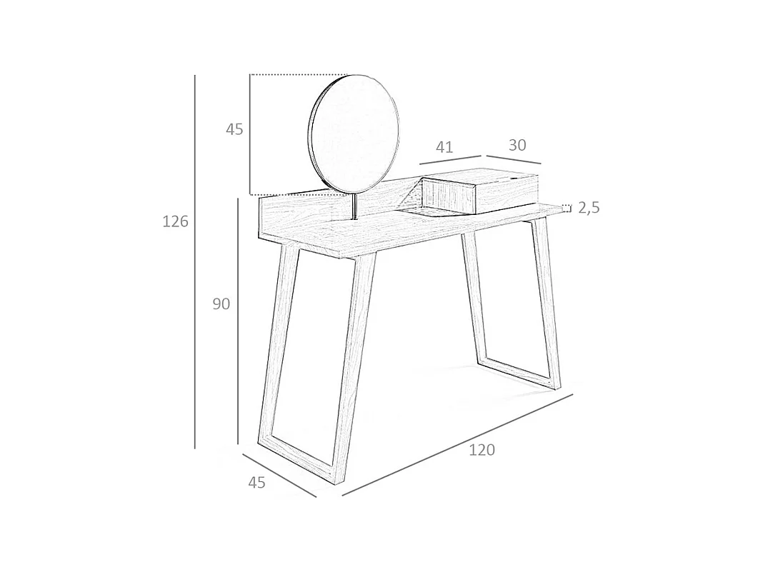 Notenhouten kaptafel met spiegel 7000 ANGEL CERDA