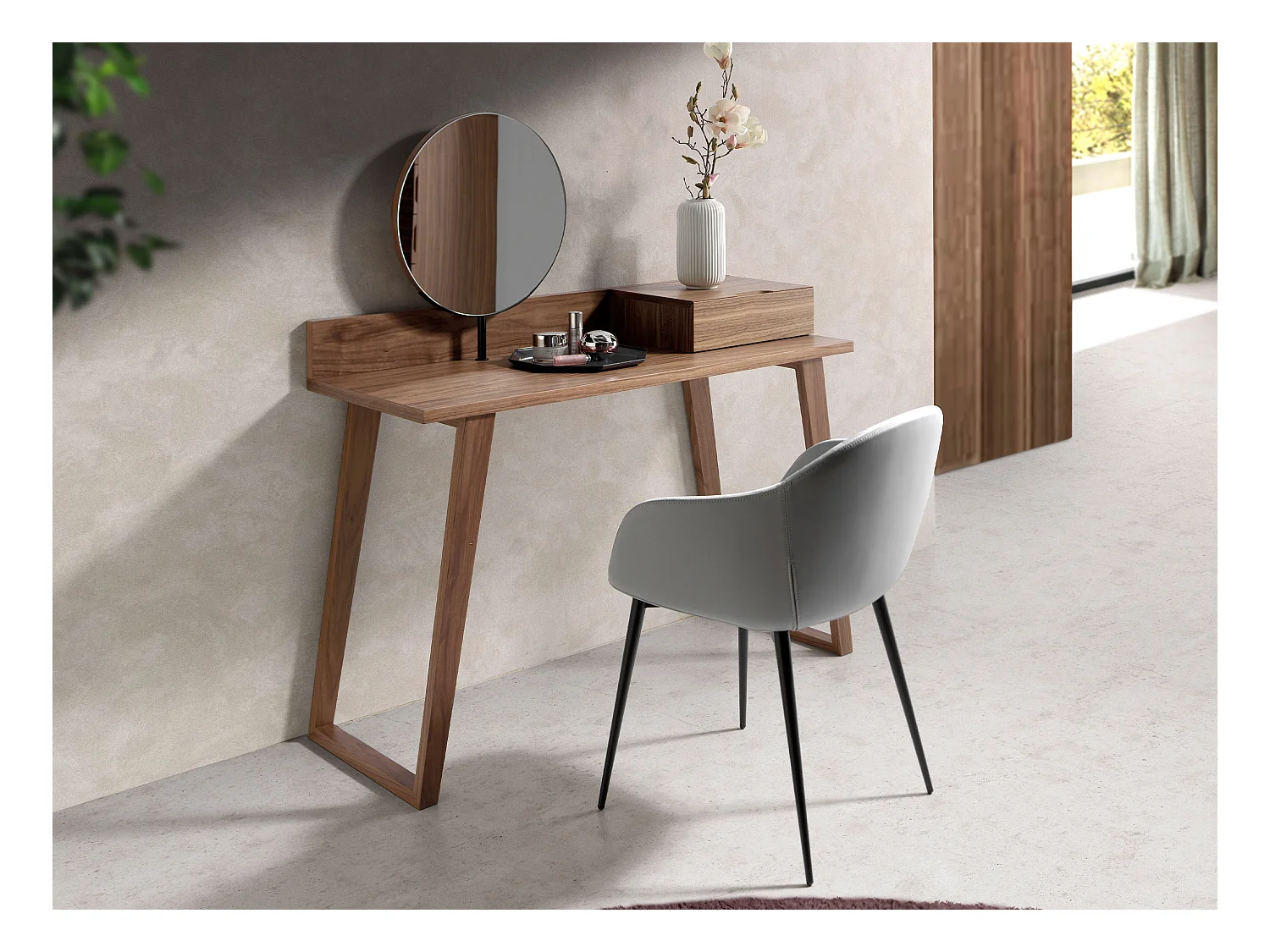 Notenhouten kaptafel met spiegel 7000 ANGEL CERDA