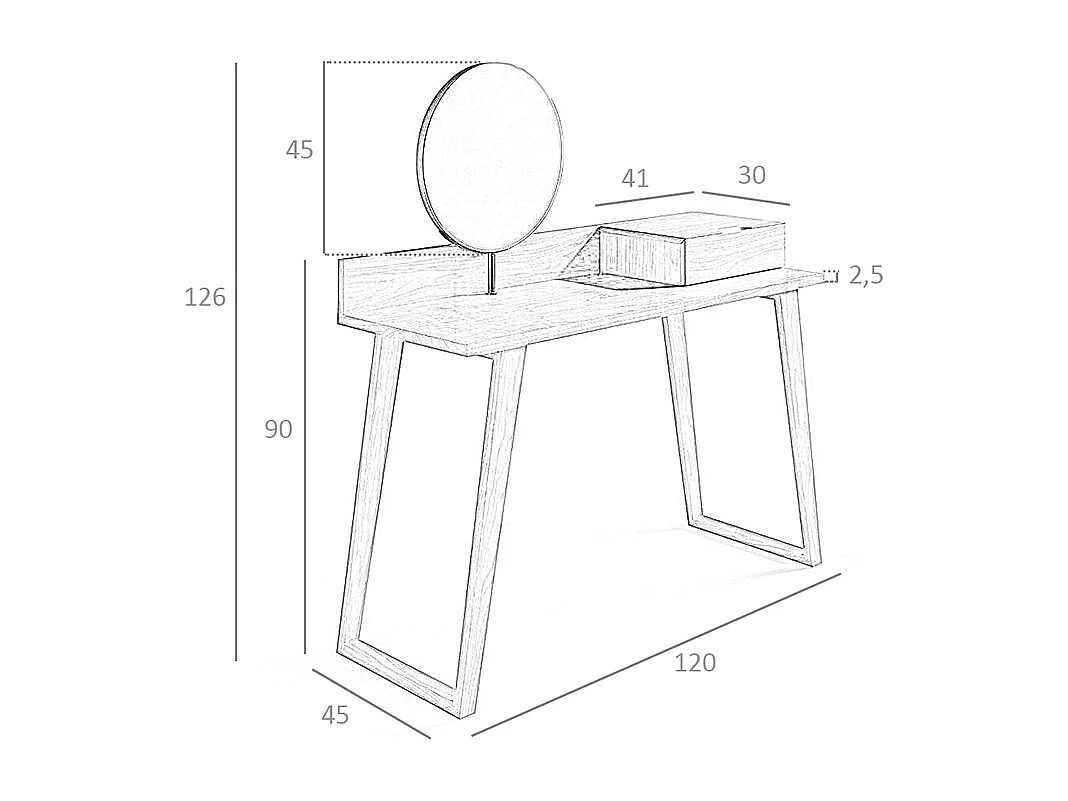Toucador em nogueira com espelhoe 7000 ANGEL CERDA