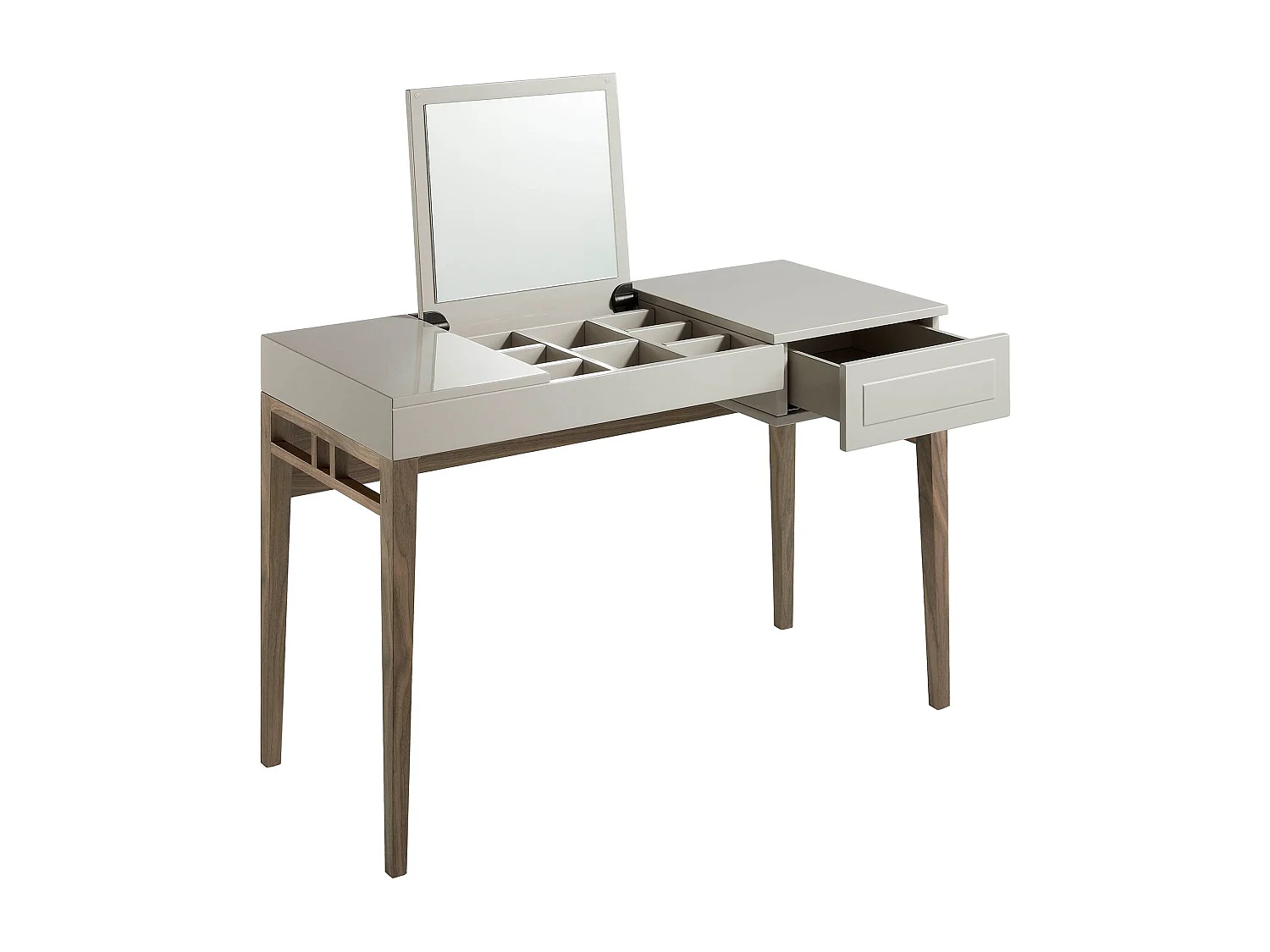 Coiffeuse en bois gris et noyer avec miroir 7001 ANGEL CERDA