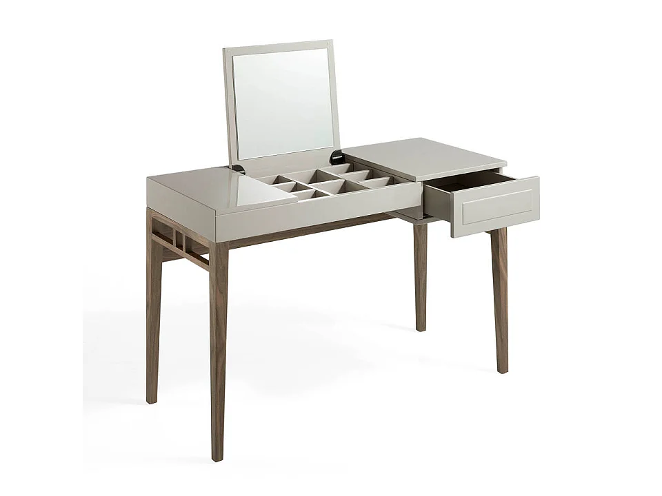 Coiffeuse en bois gris et noyer avec miroir 7001 ANGEL CERDA