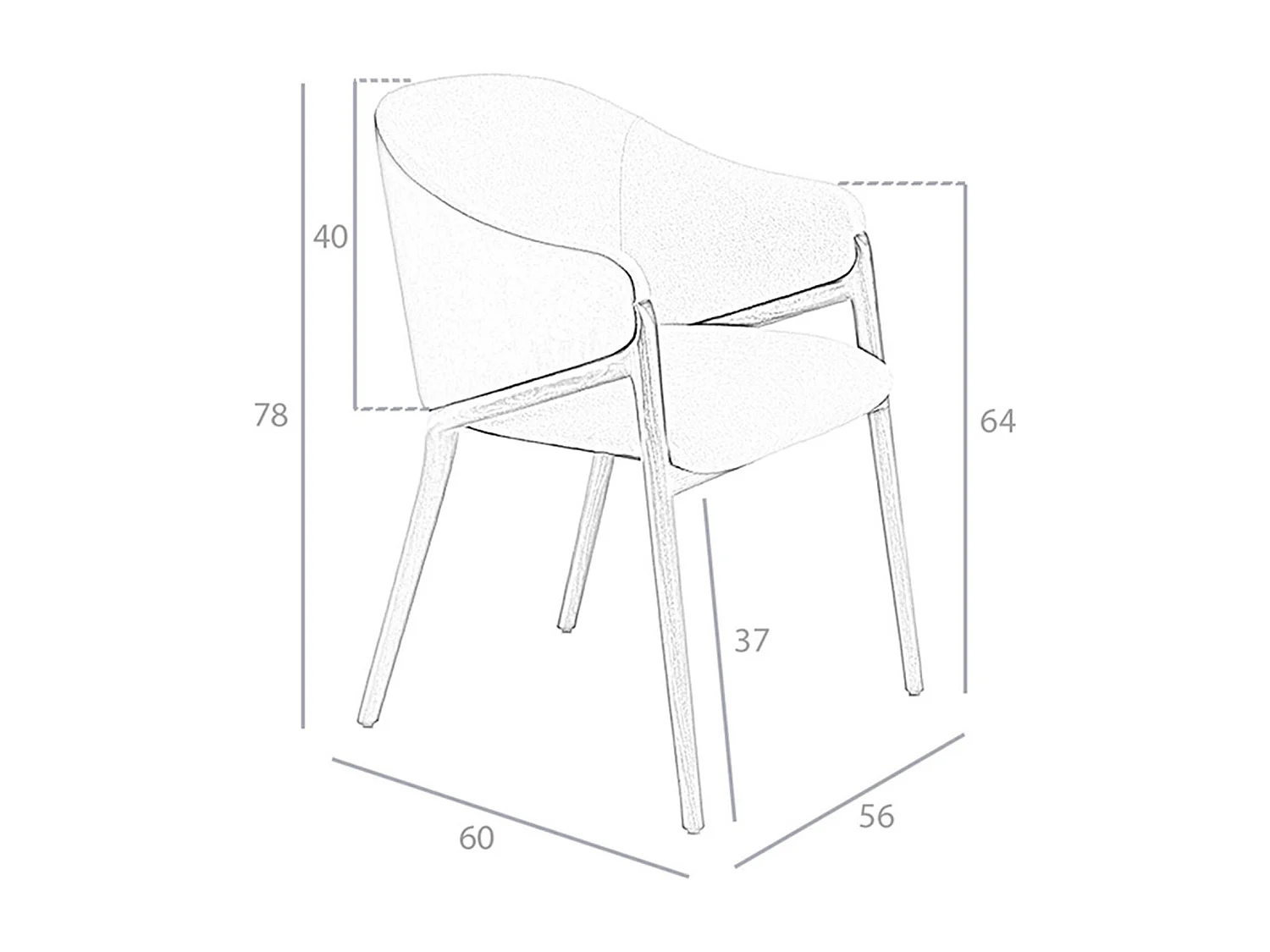 Chaise en tissu beige et vison foncé en similicuir 4090 ANGEL CERDA