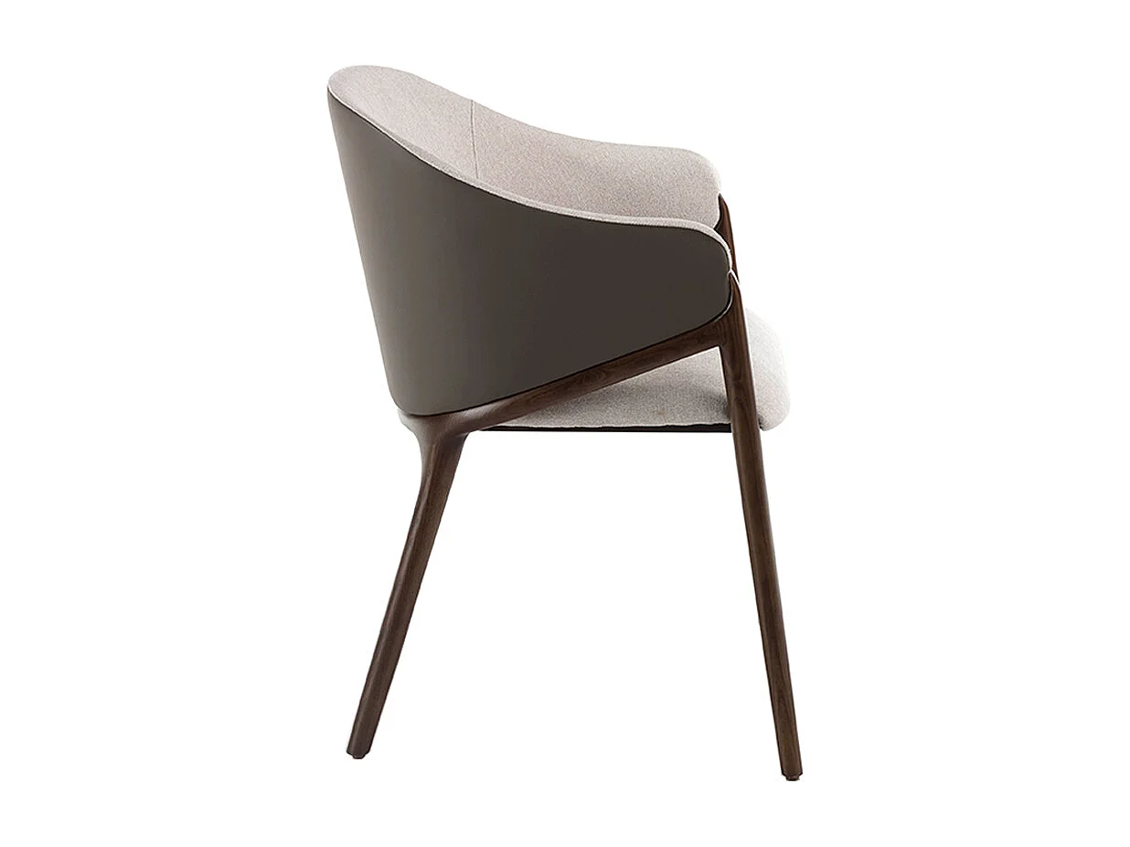 Chaise en tissu beige et vison foncé en similicuir 4090 ANGEL CERDA